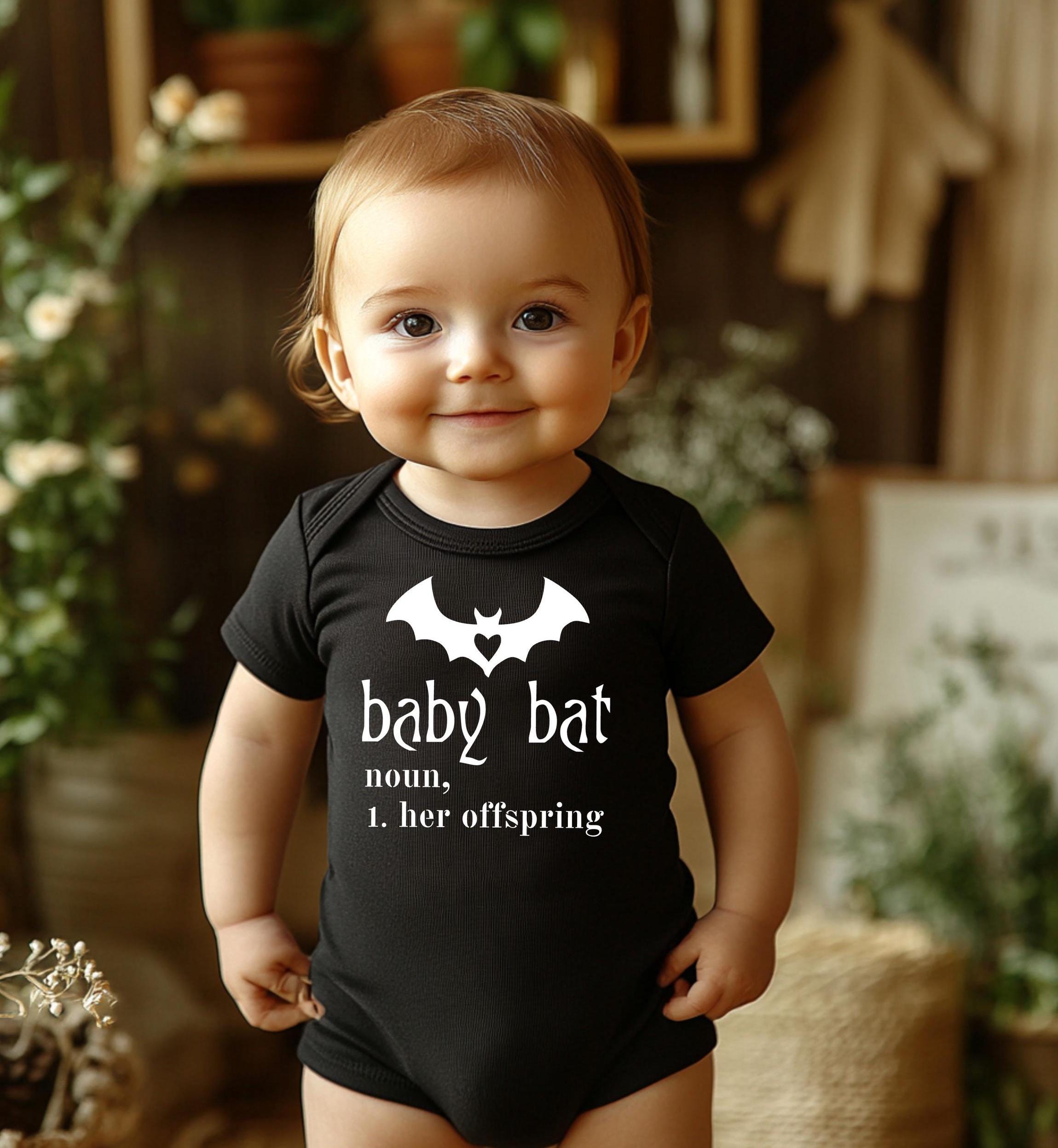 Baby Bat Bodysuit: Goth Emo Baby Clothes, Metal Mama Gift,