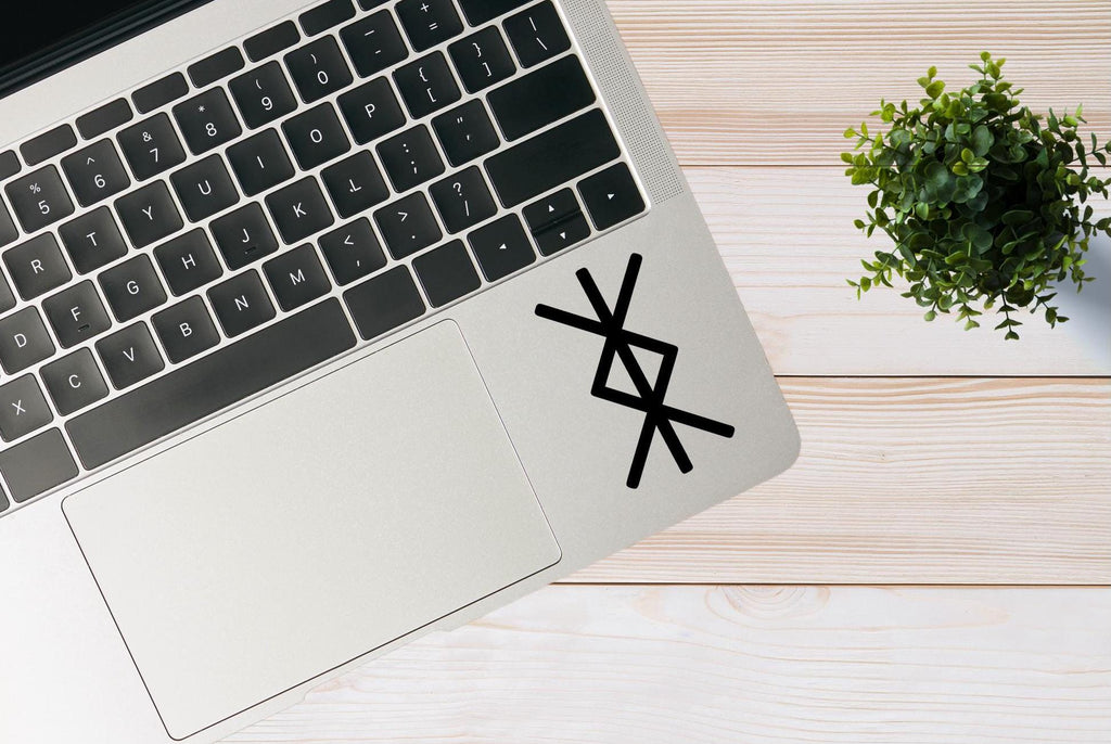 Protection Bindrune Vinyl Decal: Witch Wiccan Symbol for Vehicle, Laptop, Wall