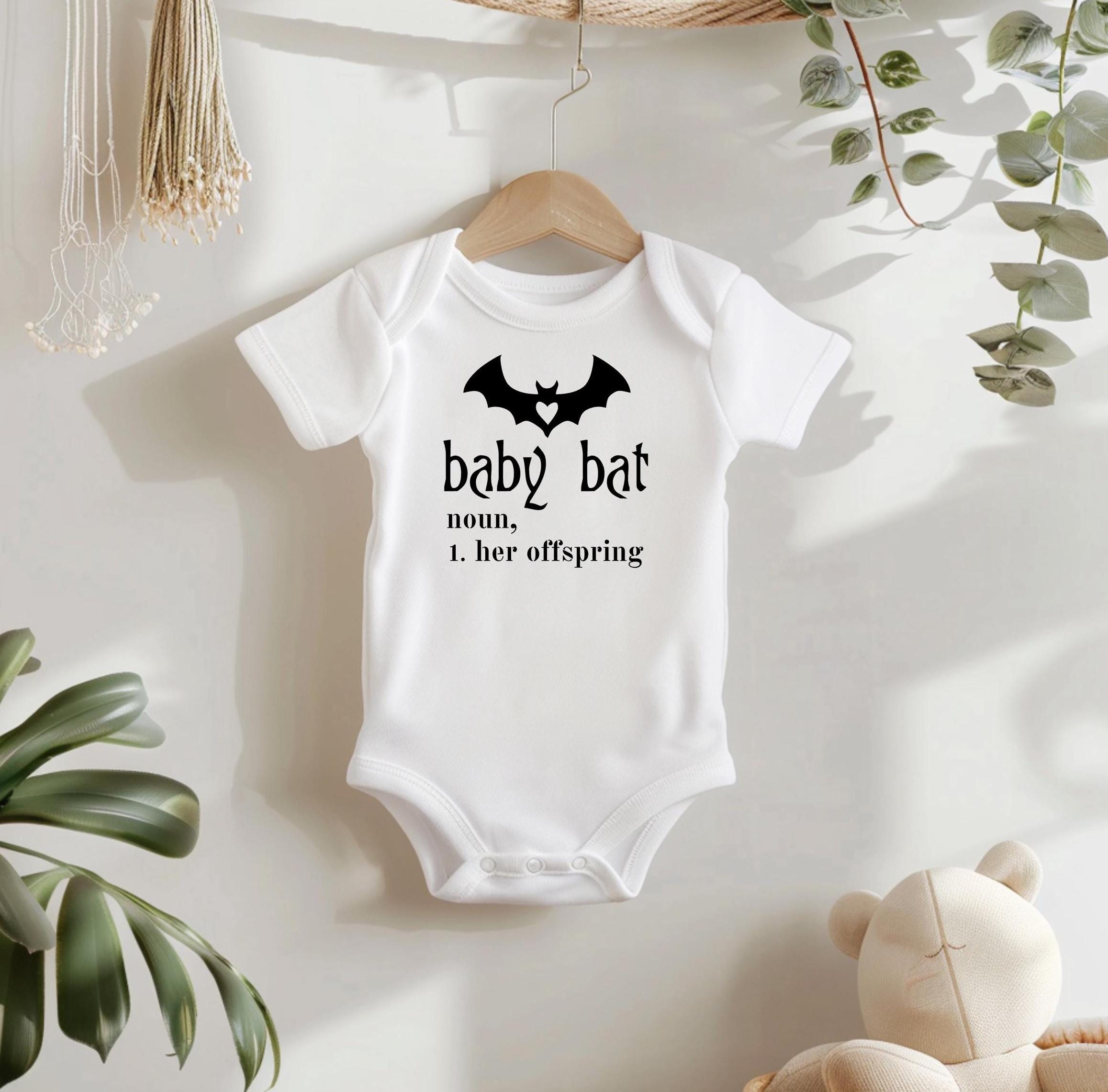Baby Bat Bodysuit: Goth Emo Baby Clothes, Metal Mama Gift,