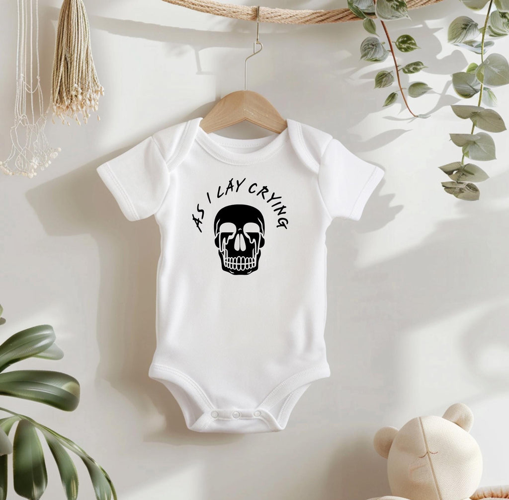 As I Lay Crying Baby Bodysuit: Metal Rock Fan Gift