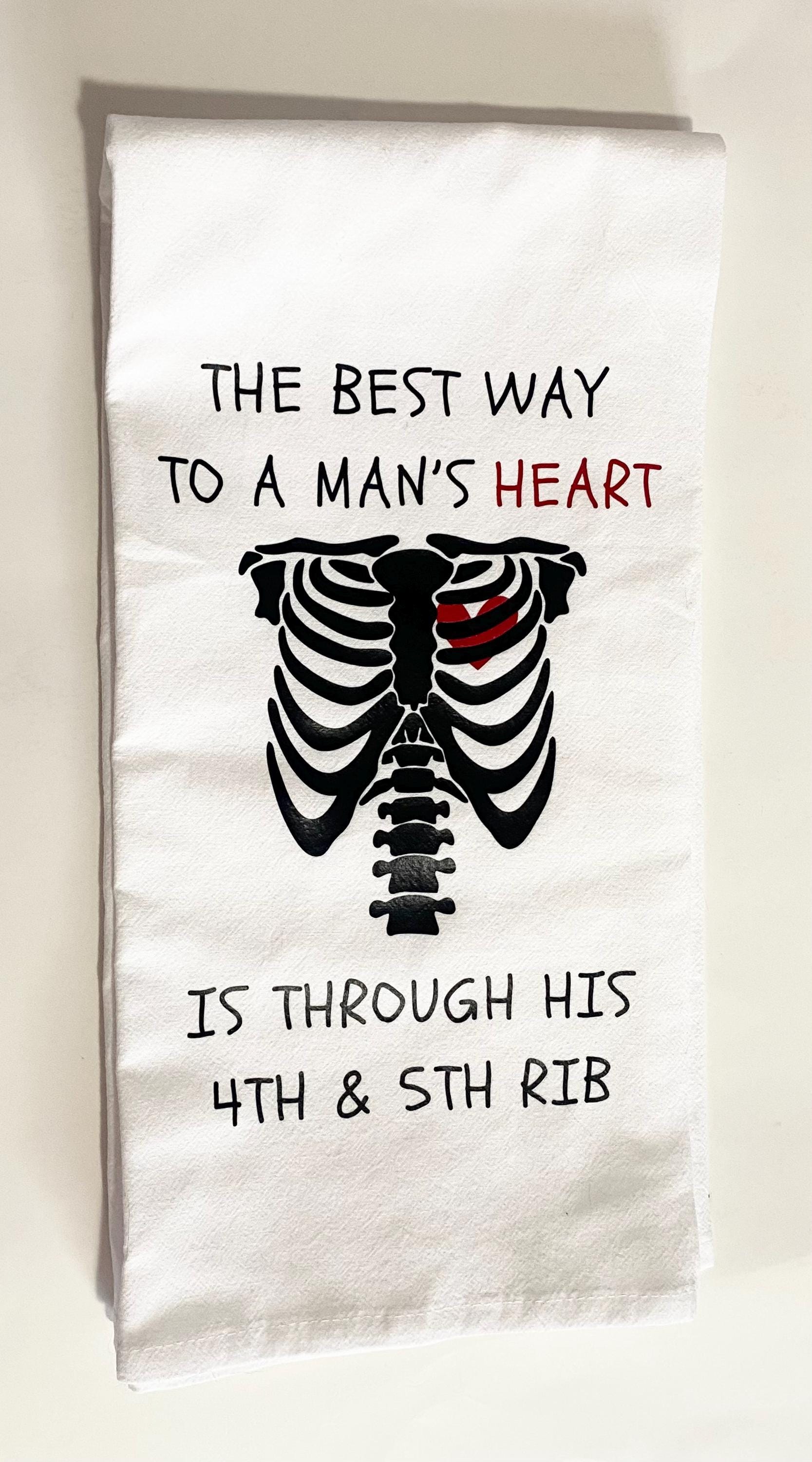 Funny Kitchen Towels Set: "Man's Heart" & "Chloroform" - Gag Gift