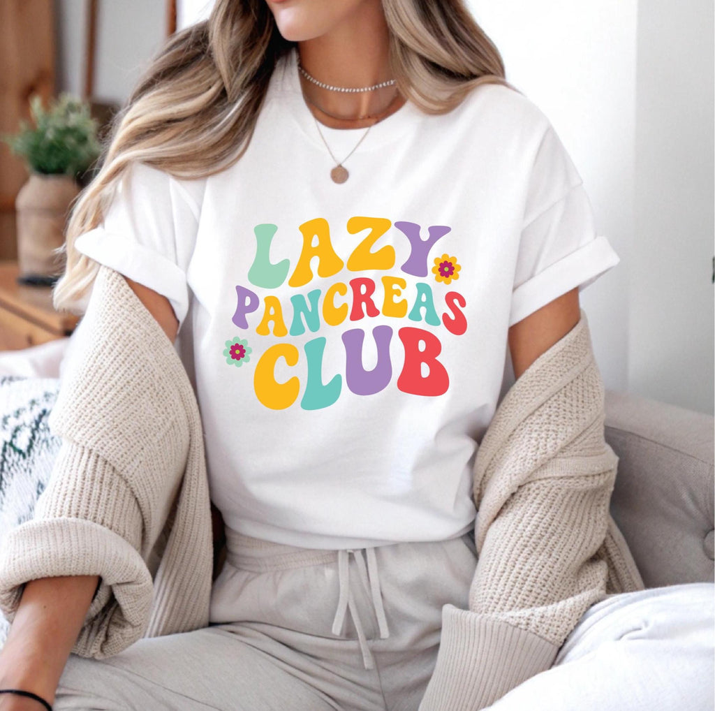 Lazy Pancreas Club SVG PNG: Groovy Diabetes Awareness Design (Digital Download