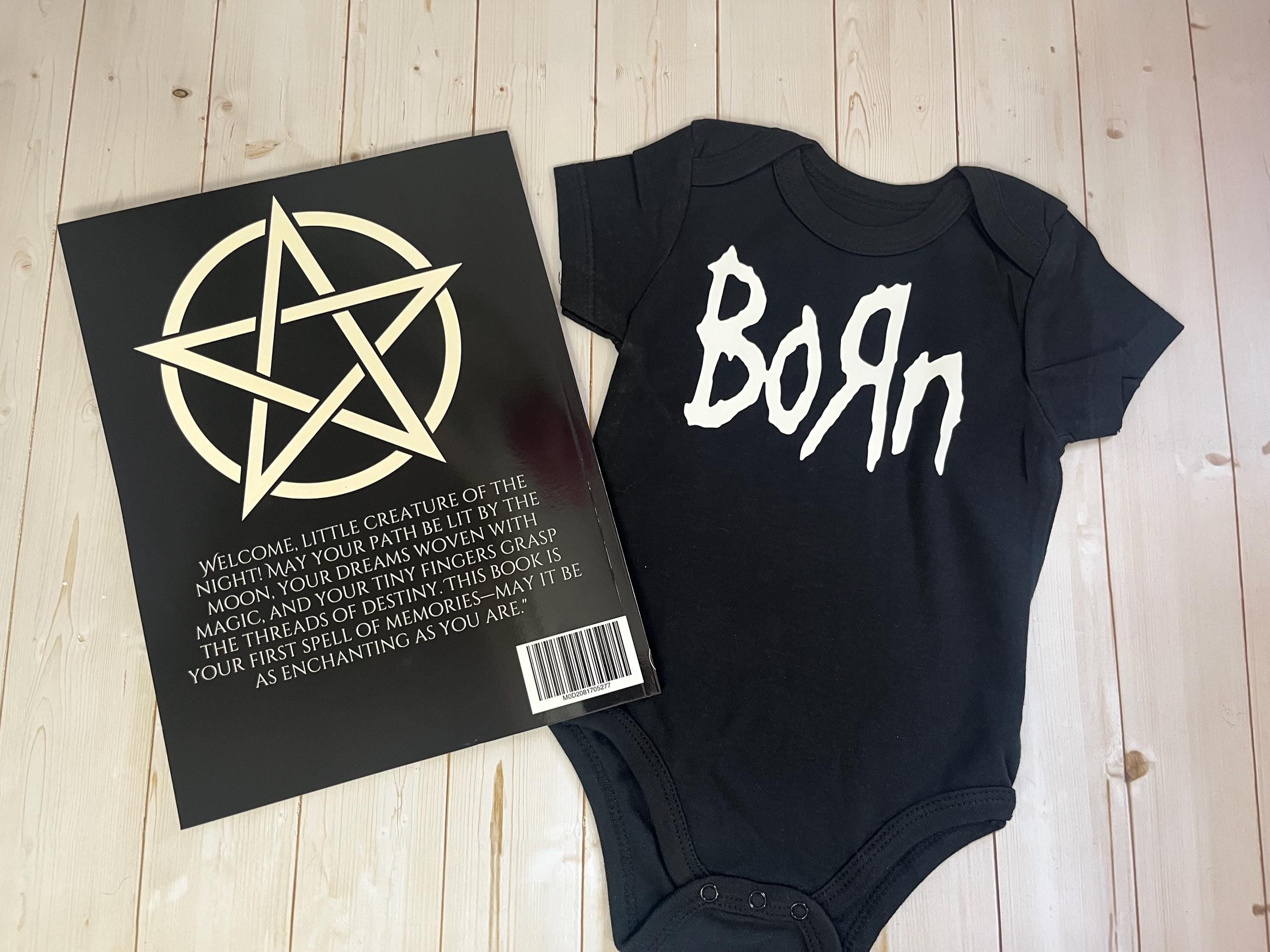 Goth Baby Bodysuit: "Born" - Metal Rock Fan Gift