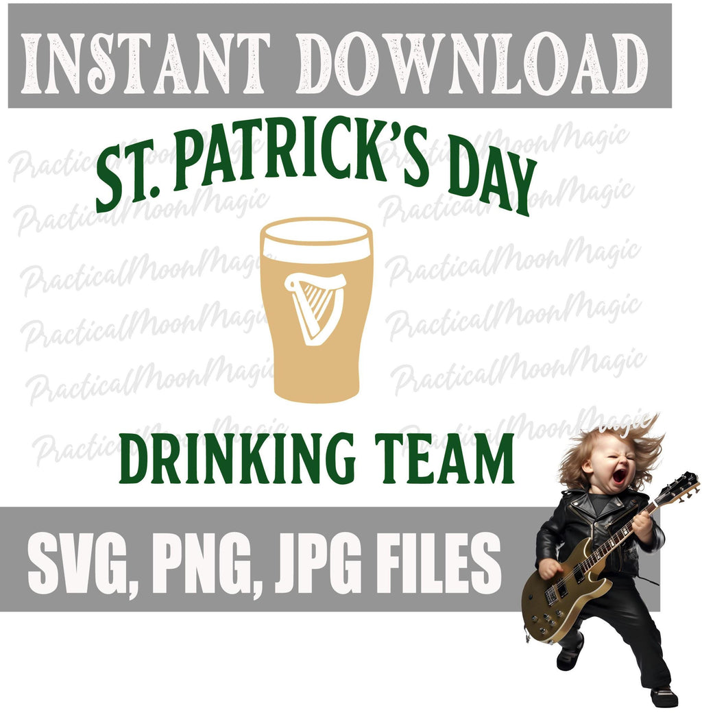 St Patrick's Day Drinking Team Design: SVG PNG JPG (Digital Download)