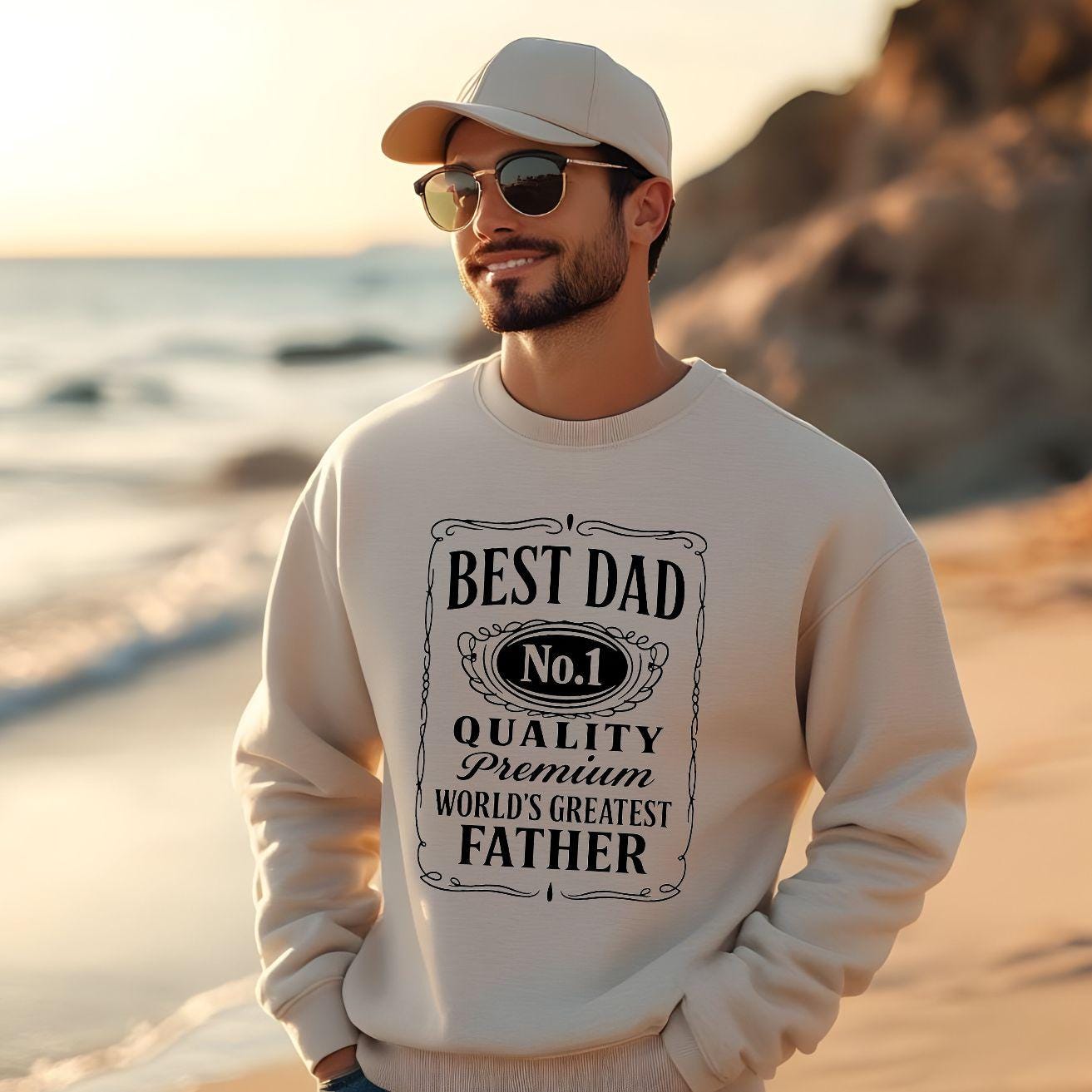 Best Dad, No 1 Quality Premium Worlds Greatest Father Sweatshirt- Gift for Dad