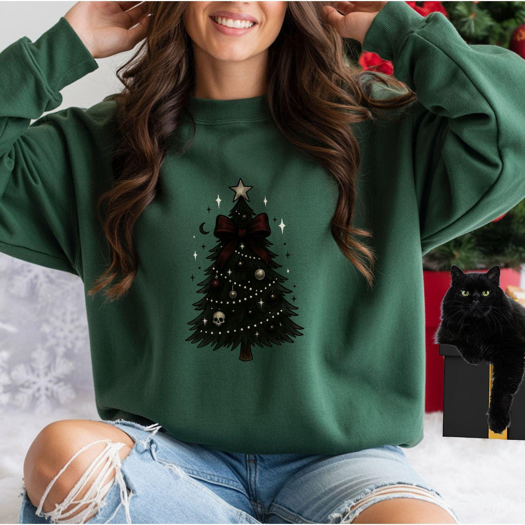 Gothic Christmas TreeSweatshirt:  Black Xmas Tree Sweatshirt