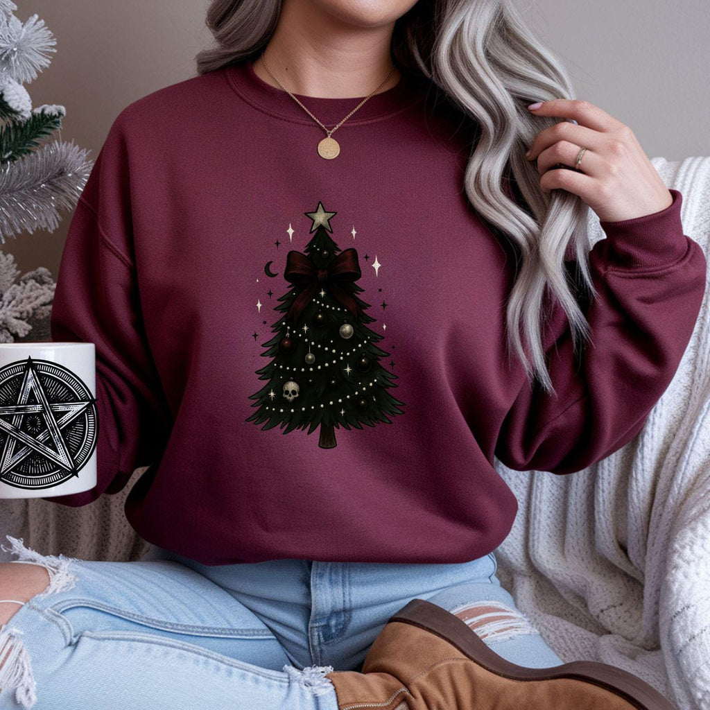 Gothic Christmas TreeSweatshirt:  Black Xmas Tree Sweatshirt