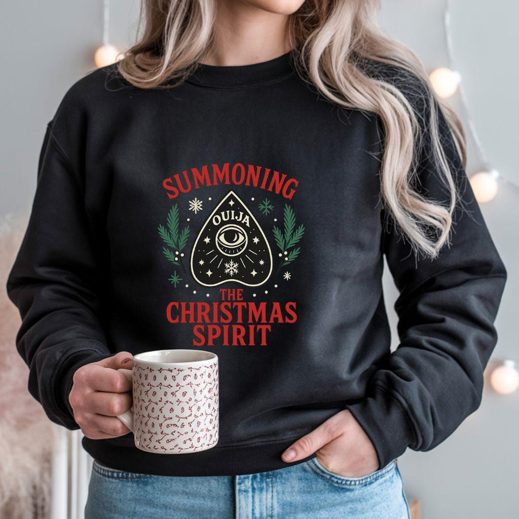 Summoning the Christmas Spirit Sweatshirt:  Gothic Emo Xmas Sweatshirt