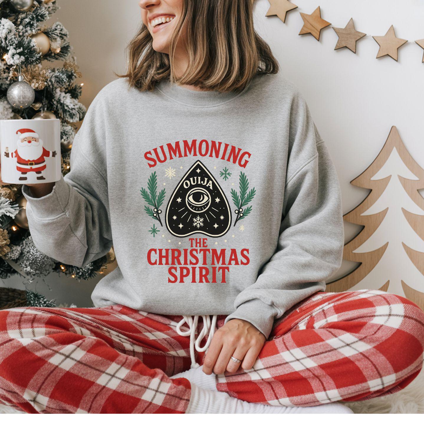 Summoning the Christmas Spirit Sweatshirt:  Gothic Emo Xmas Sweatshirt