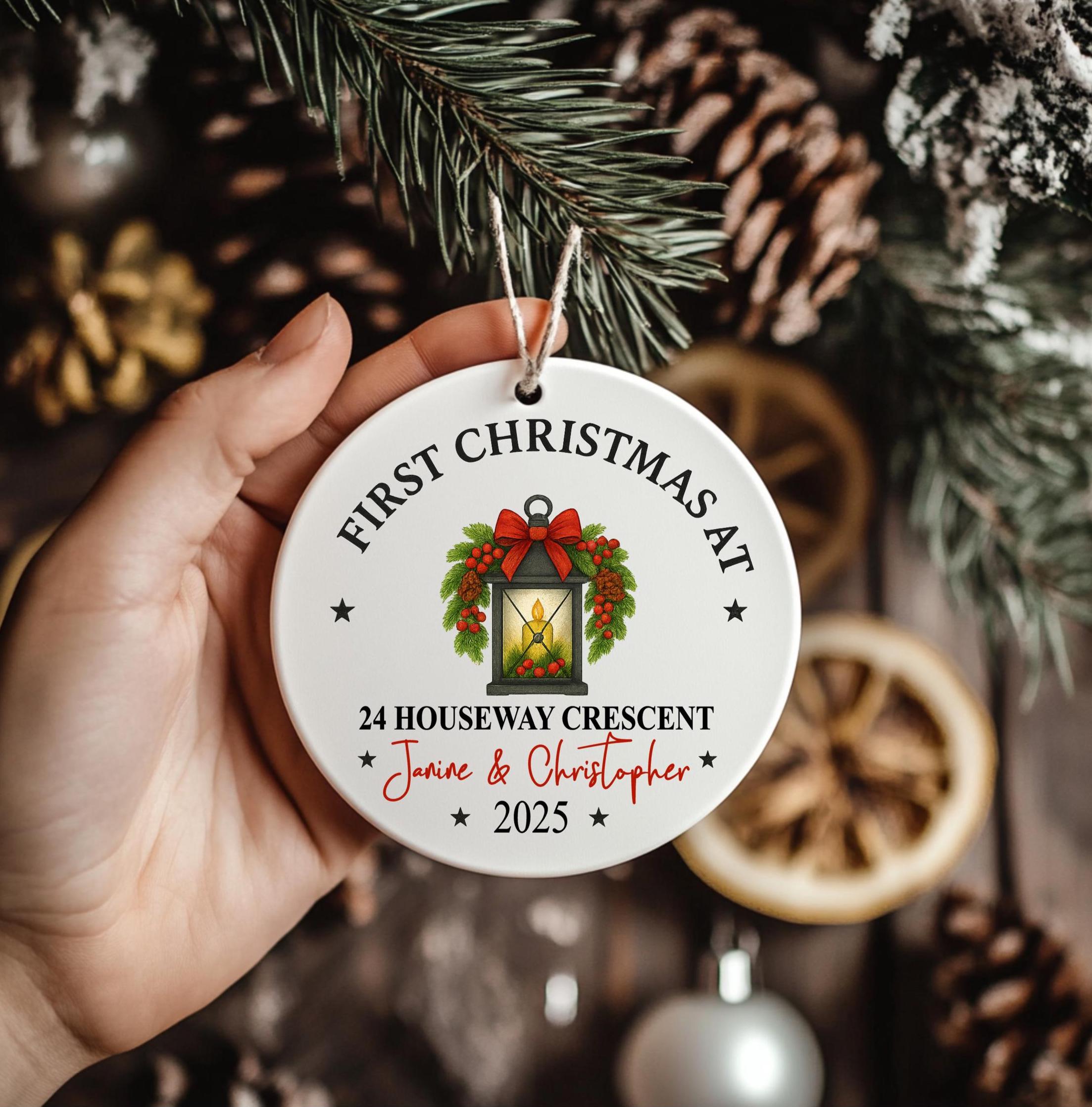 Personalized First Christmas At Our New Home Christmas Tree Ornaments