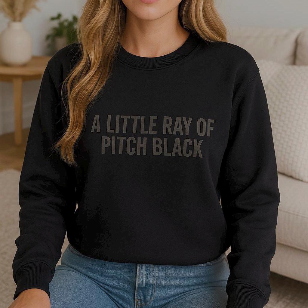 Gothic Crewneck Sweatshirt – A Little Ray of Pitch Black, Alt Goth Pullover