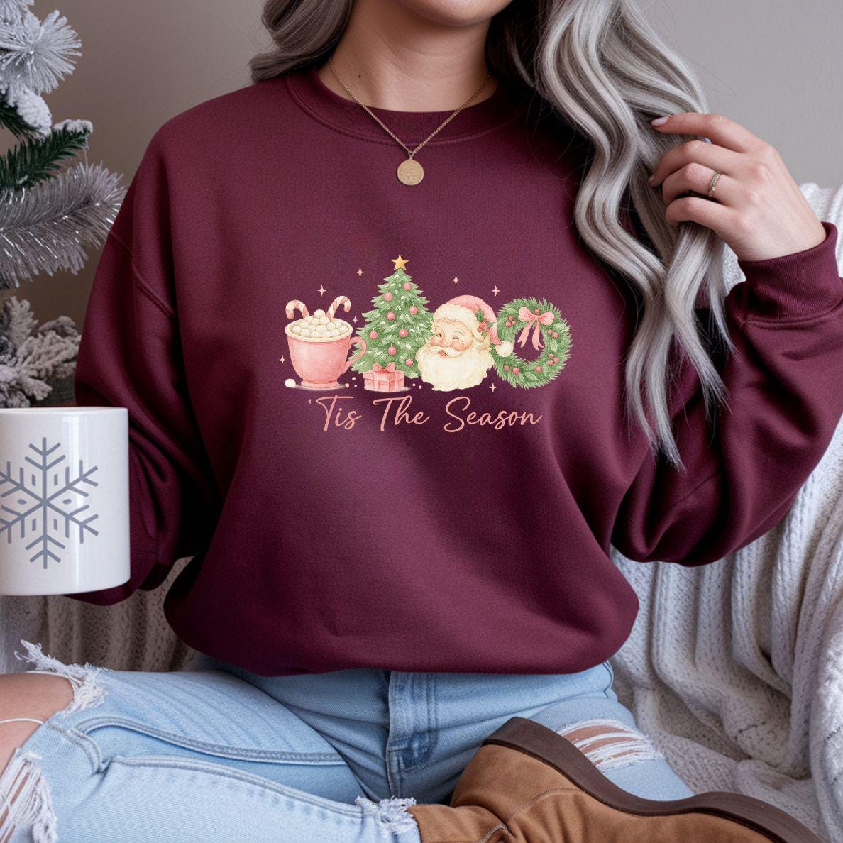 Tis The Season Christmas Sweatshirt: Crewneck Sweater Weather