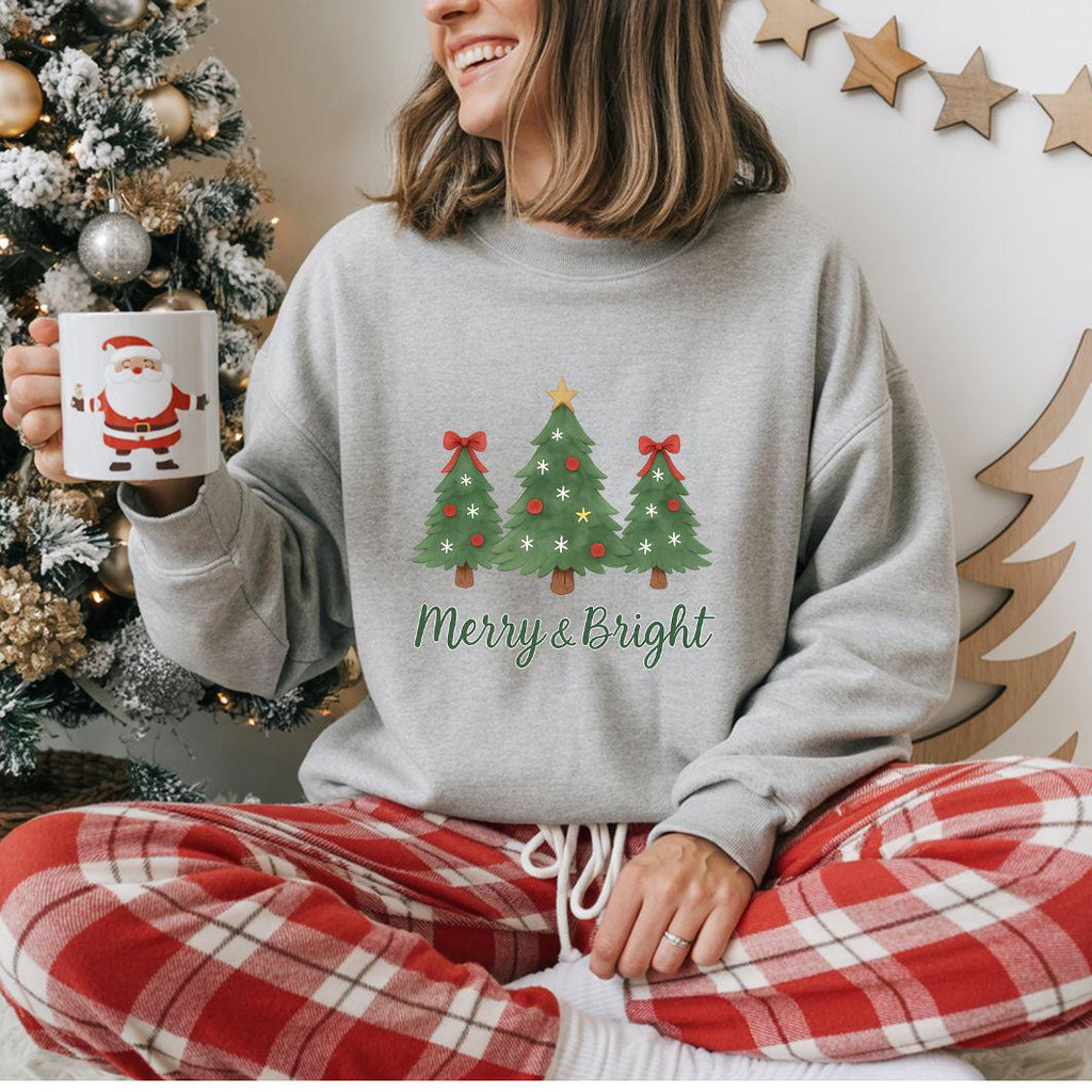 Christmas Trees Sweatshirt: Merry & Bright Holiday Vibes