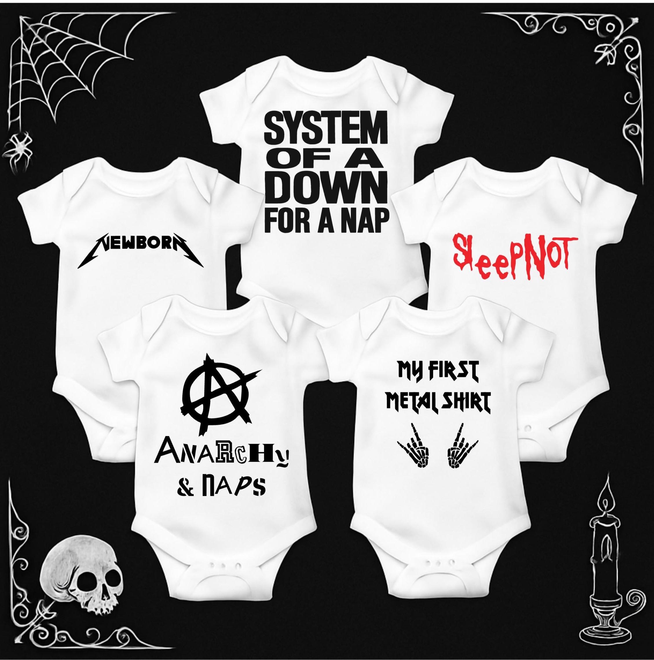 Metal Baby Vol. 1 SVG PNG Bundle: 7 Punk Rock Goth Baby Bodysuit Designs (Digital Download)