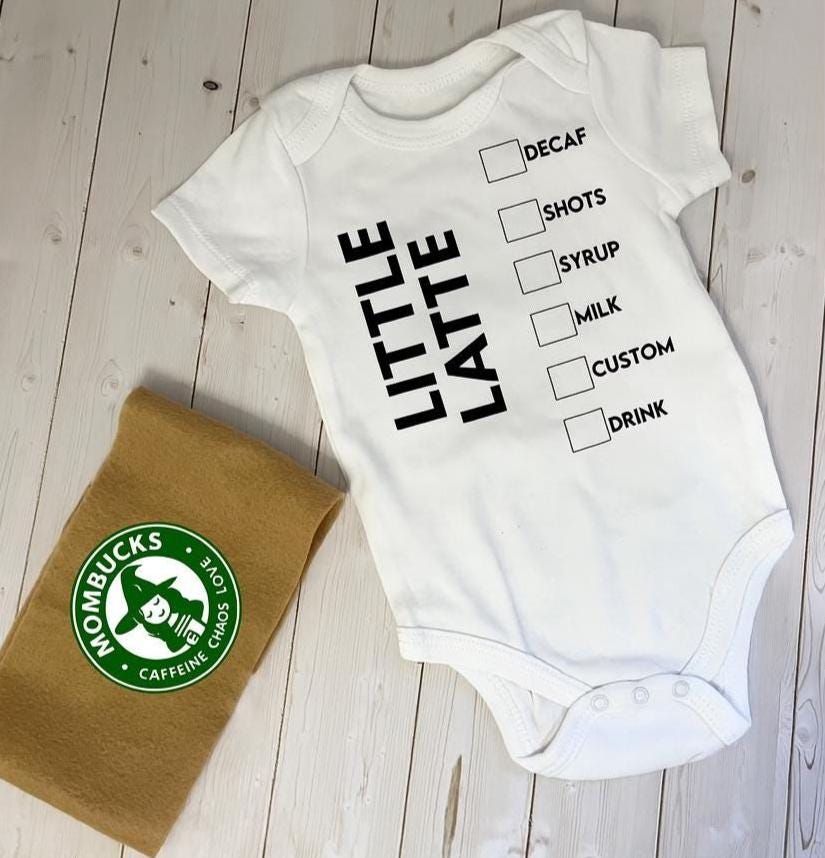 Hot Coffee Cup Baby Costume: Latte Bodysuit, Felt Sleeve