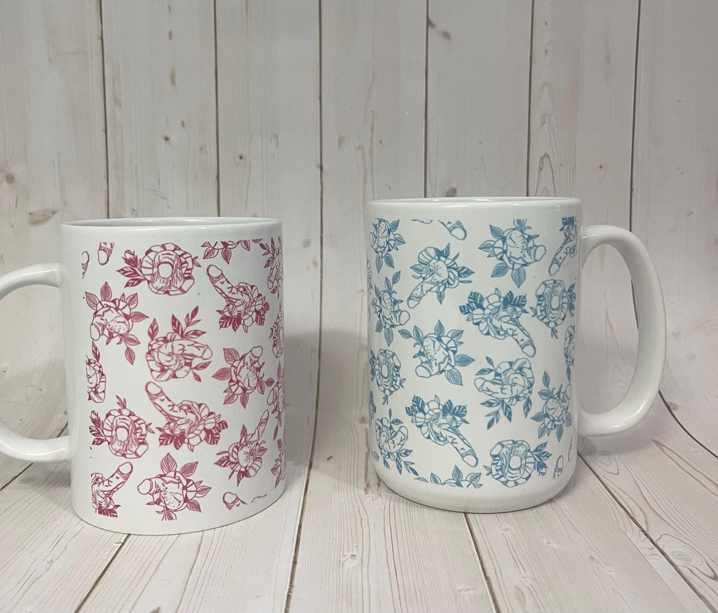 Adult Humor Rude Blooms Coffee Mug- Naughty Botanical Mug