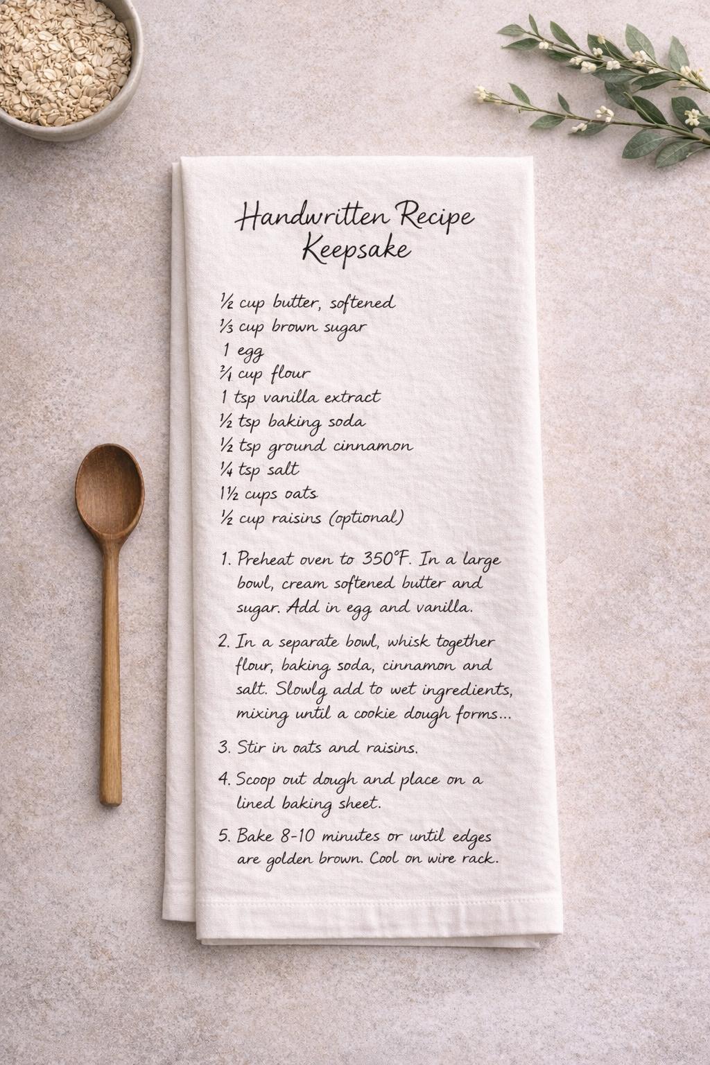 Personalized Recipe Kitchen Towel Keepsake Gift- Grandma's Recipes