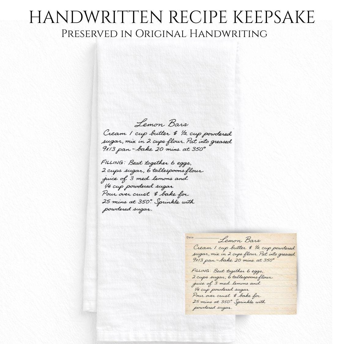 Personalized Recipe Kitchen Towel Keepsake Gift- Grandma's Recipes
