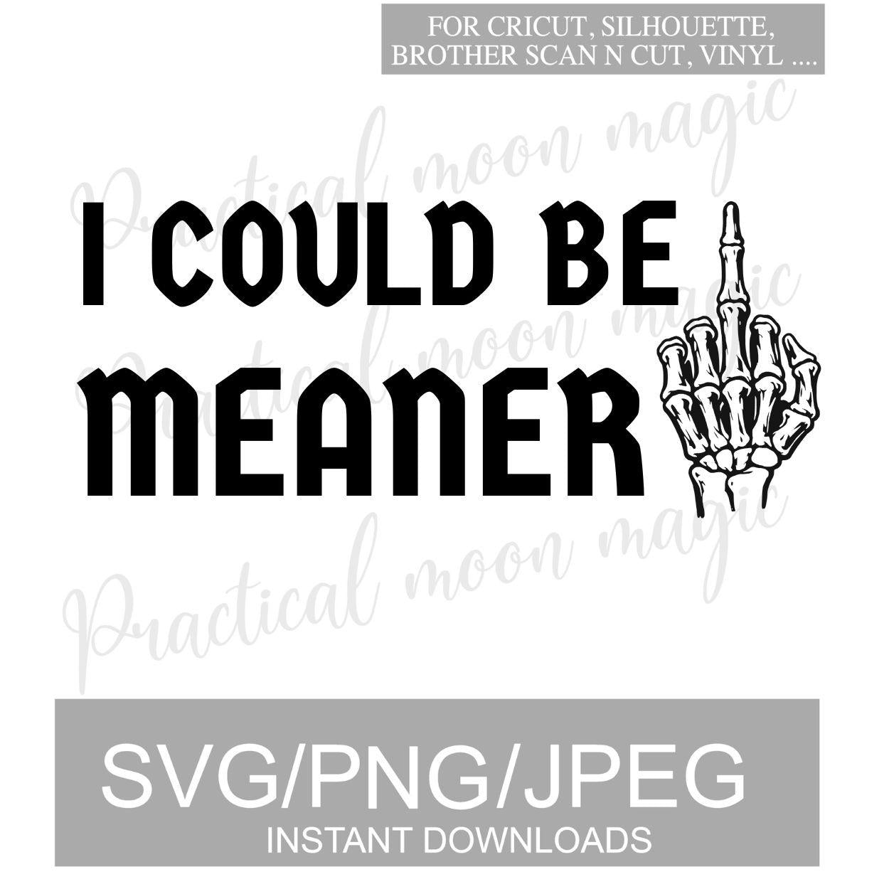 Digital Download- I Could Be Meaner SVG PNG