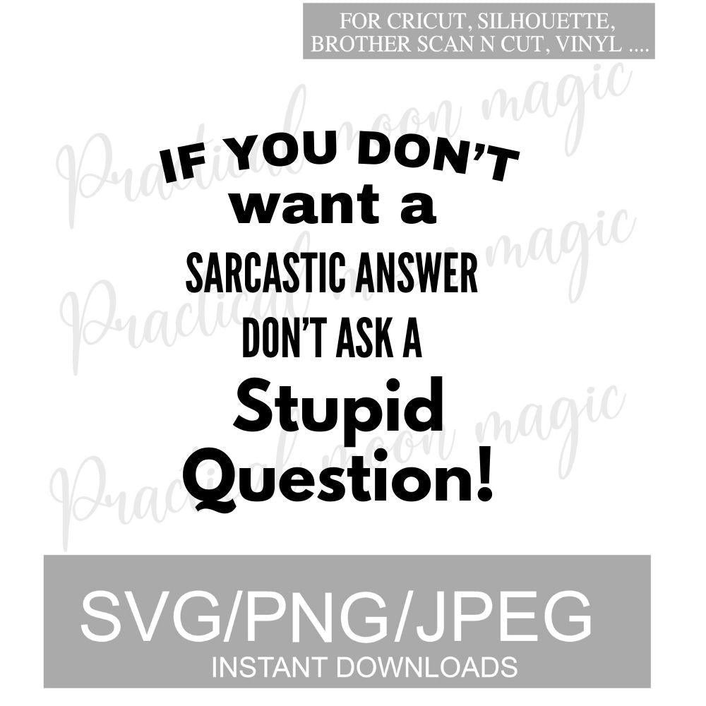 Digital Download-Sarcastic Answer Stupid Question