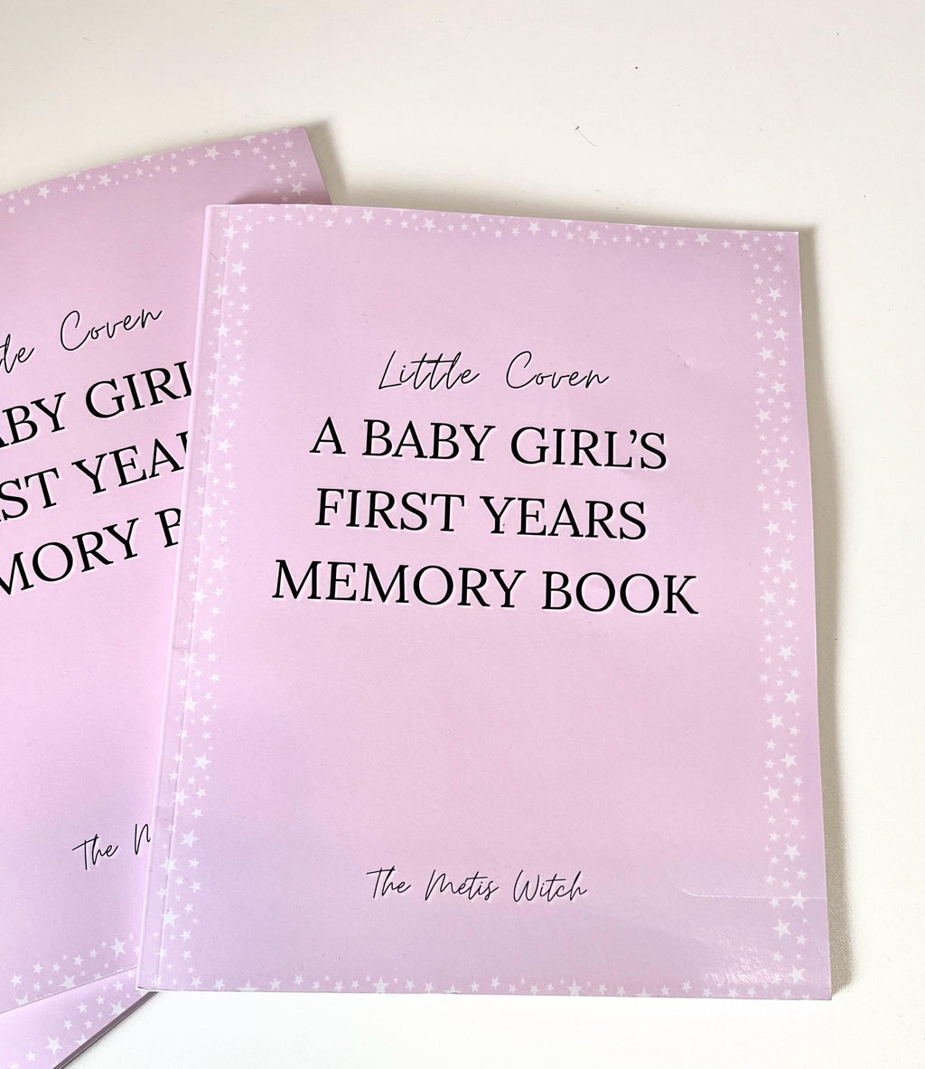 Little Coven Baby Girl's First Years Memory Book – Pink Witchy Keepsake
