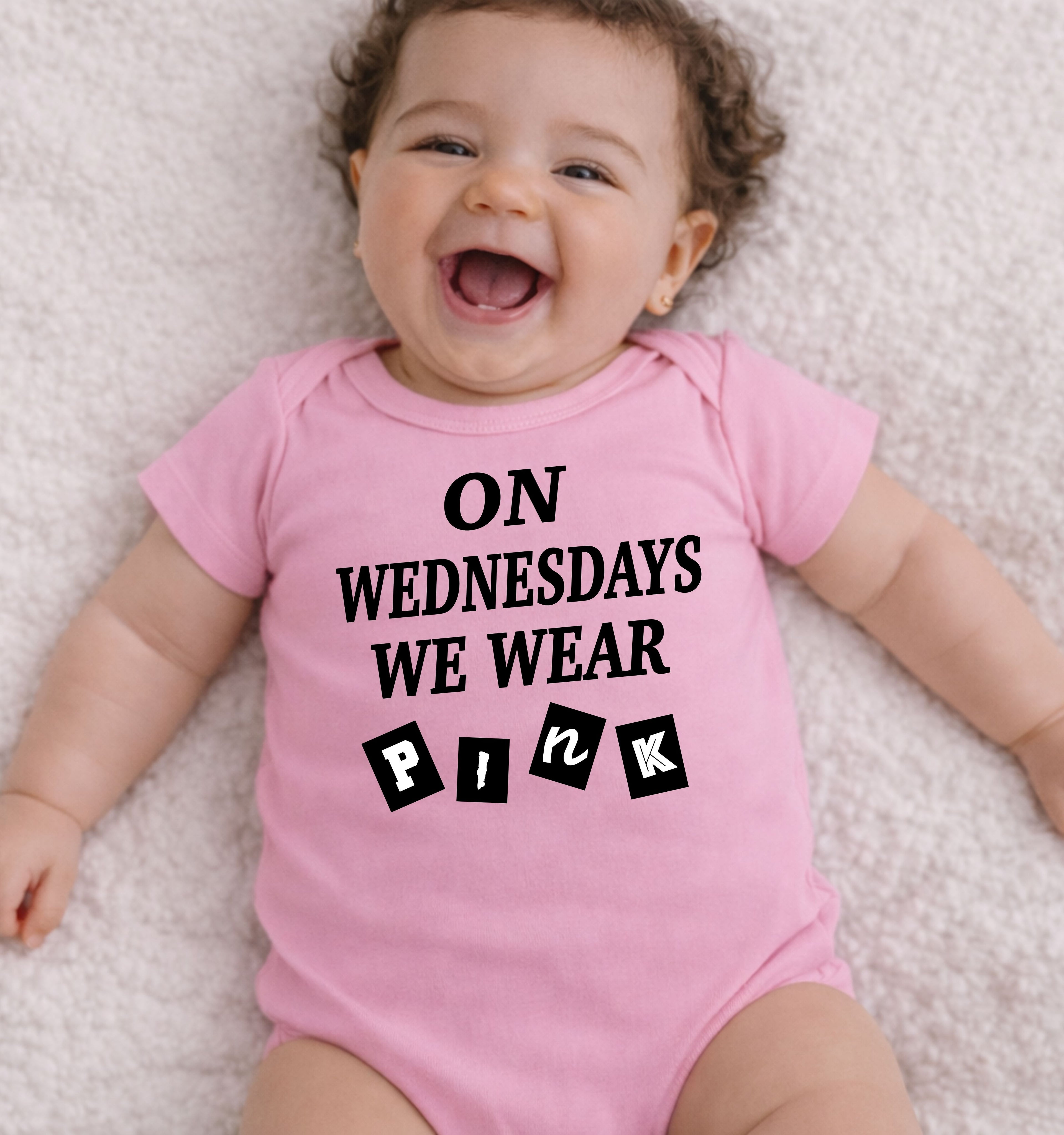 On Wednesdays We Wear Pink Baby Bodysuit